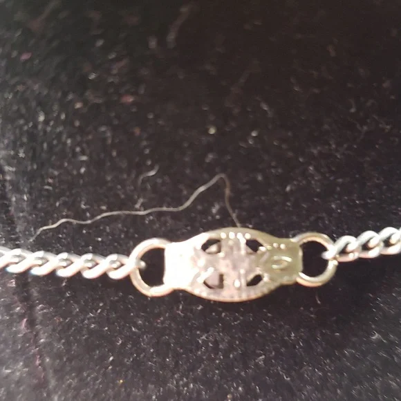 Vintage Solid flat Shiny Metal Heart Necklace - Picture 4 of 6